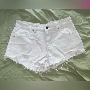 Cotton On Bright White Distressed Jean Shorts